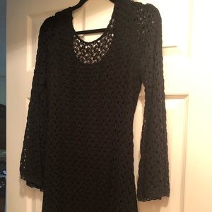 Free People | Semi-Sheer Black Long Dress L